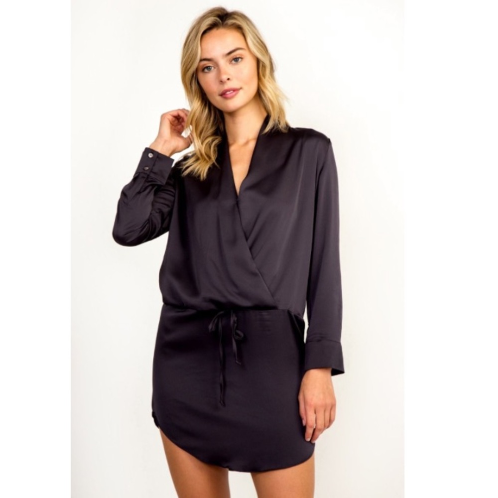 OLIVACEOUS Drape Drawstring Dress